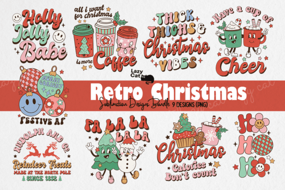 Download Retro Christmas Sublimation Bundle - Retro christmas Collection