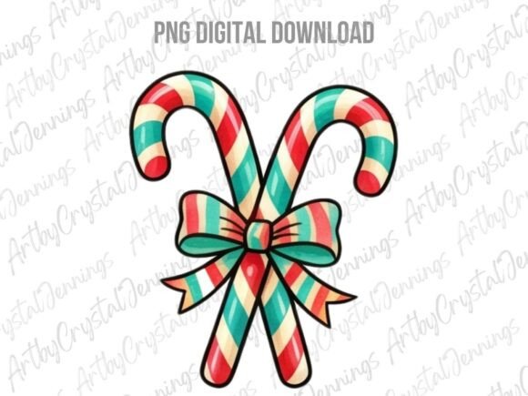 Download Retro Christmas Candy Canes PNG - Retro christmas Collection